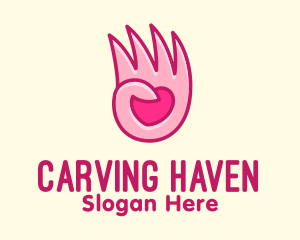 Pink Loving Hand logo design