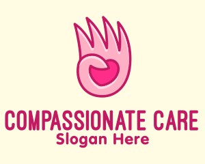 Pink Loving Hand logo design