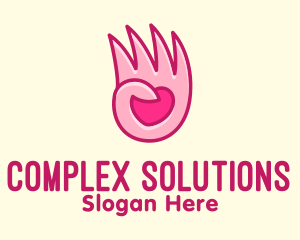 Pink Loving Hand logo design