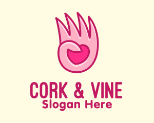 Pink Loving Hand logo design