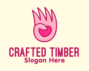 Pink Loving Hand logo design