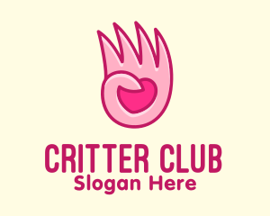 Pink Loving Hand logo design