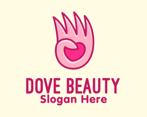 Pink Loving Hand logo design