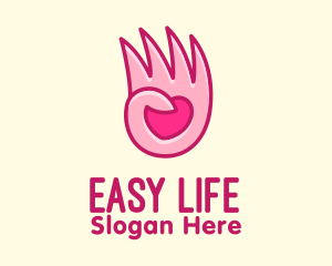 Pink Loving Hand logo design