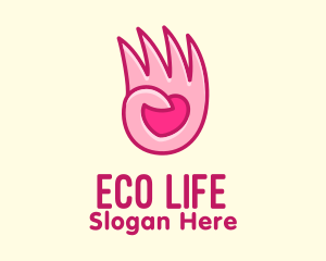 Pink Loving Hand logo design