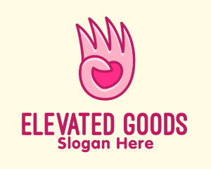 Pink Loving Hand logo design