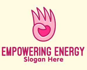 Pink Loving Hand logo design