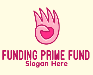 Pink Loving Hand logo design