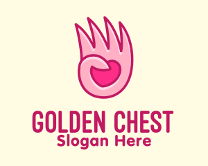 Pink Loving Hand logo design