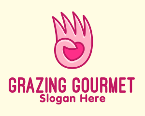 Pink Loving Hand logo design