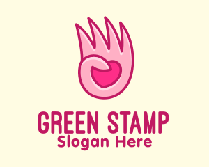 Pink Loving Hand logo design