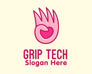 Pink Loving Hand logo design