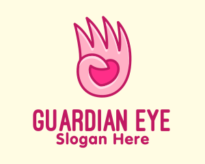 Pink Loving Hand logo design