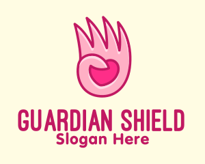 Pink Loving Hand logo design