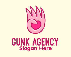 Pink Loving Hand logo design