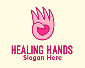 Pink Loving Hand logo design