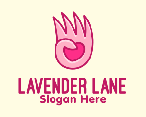 Pink Loving Hand logo design