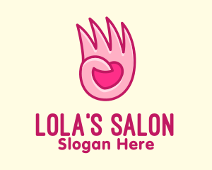 Pink Loving Hand logo design