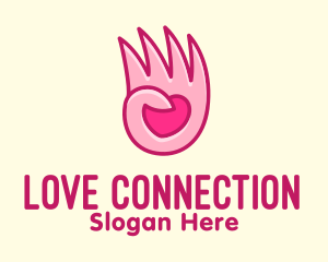 Pink Loving Hand logo design