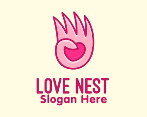 Pink Loving Hand logo design