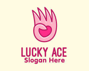 Pink Loving Hand logo design