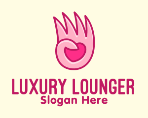 Pink Loving Hand logo design