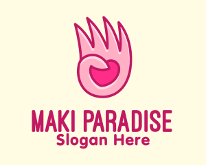 Pink Loving Hand logo design