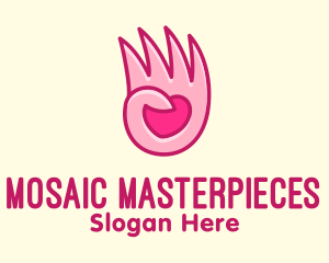 Pink Loving Hand logo design