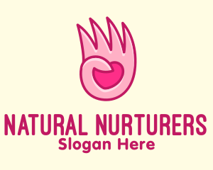 Pink Loving Hand logo design