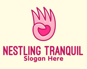 Pink Loving Hand logo design