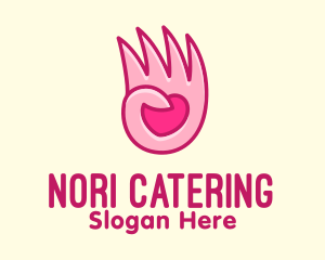 Pink Loving Hand logo design