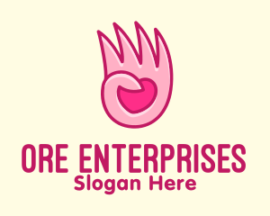 Pink Loving Hand logo design