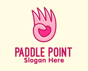 Pink Loving Hand logo design