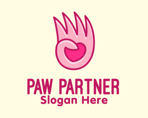 Pink Loving Hand logo design