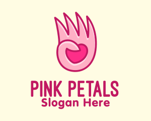 Pink Loving Hand logo design