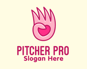 Pink Loving Hand logo design