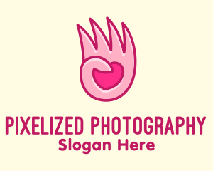 Pink Loving Hand logo design