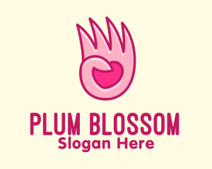 Pink Loving Hand logo design