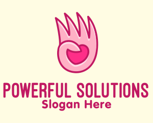 Pink Loving Hand logo design