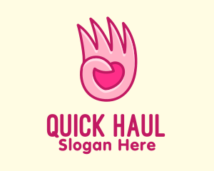 Pink Loving Hand logo design