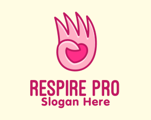 Pink Loving Hand logo design