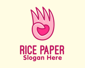 Pink Loving Hand logo design