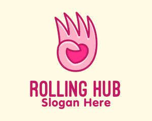 Pink Loving Hand logo design