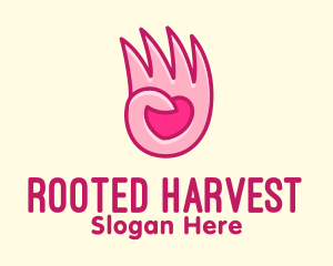 Pink Loving Hand logo design