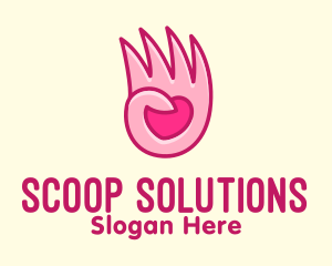 Pink Loving Hand logo design