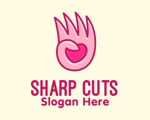 Pink Loving Hand logo design