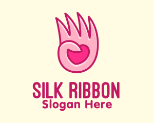 Pink Loving Hand logo design