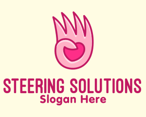 Pink Loving Hand logo design