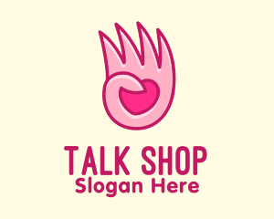 Pink Loving Hand logo design