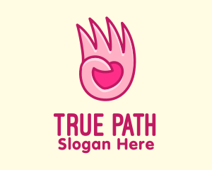 Pink Loving Hand logo design